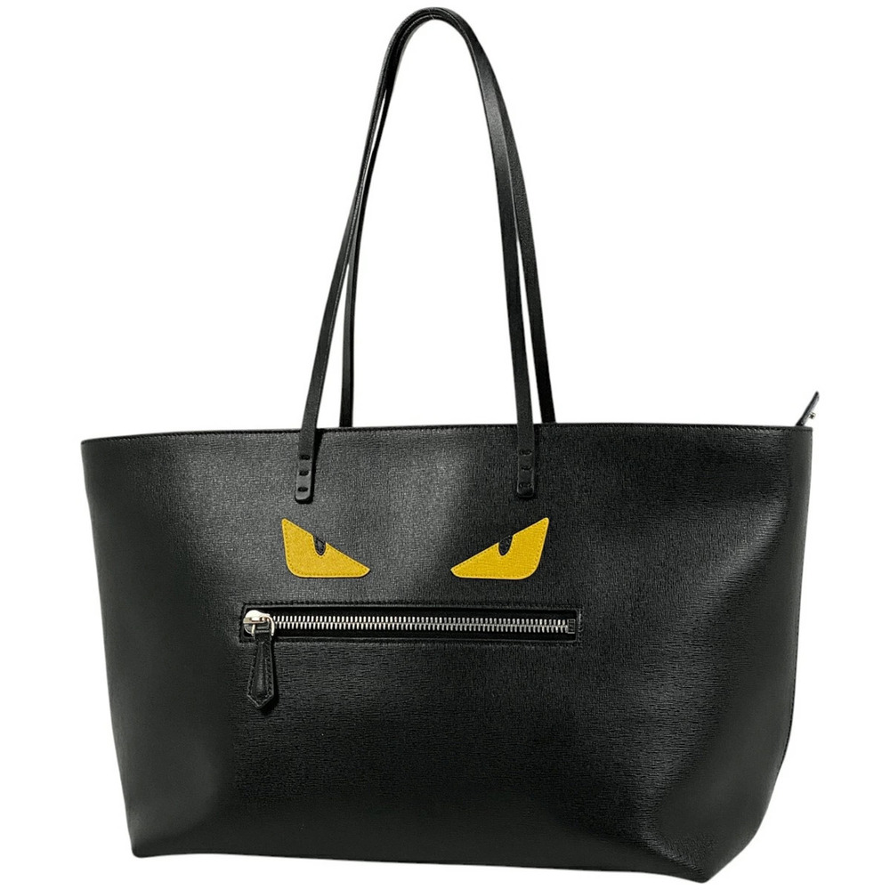 Fendi Monster Tote Bag Bugs Shoulder Canvas Black